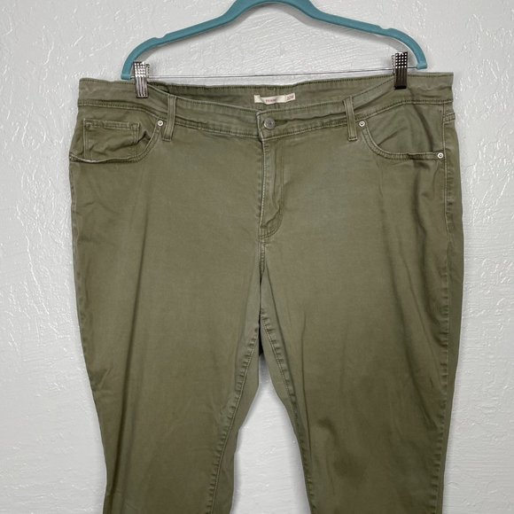 Levis Women Plus Size 22W Olive Green 711 Skinny Jeans Ankle Stretch 26" Inseam - Picture 3 of 11